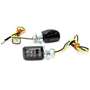 2pcs LED Smoke Mini Motorcycle Turn Signals Indicators Blinkers Lights