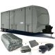 Travel Trailer Cover Waterproof Ripstop Cover 600D Heavy Duty RV Storage Cover Camper Cover RV Accessories for Travel Trailers Windproof Toy Hauler Covers