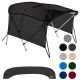 Universal 3-Bow Bimini Tops for Boats w/ Mesh Sidewalls, 54-60