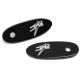 Suzuki Hayabusa GSXR 1300 Mirror Block Off Plates Logo Engraved Black (1999-2012)