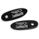 Suzuki GSXR 600 750 1000 1100 Mirror Block Off Plates Logo Engraved Black Set (1991-2012)