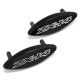 Kawasaki Ninja ZX-14 / ZX-14R / ZX1400 Mirror Block Off Plates Logo Engraved Set Black (2006-2009)