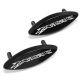 Kawasaki Ninja ZX-12R Mirror Block Off Plates Logo Engraved Set Black (2000-2006)