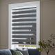 Biltek Zebra Cordless Window Blinds, Dual Layered Light Filtering Roller Shades, Easy Install, Gray, 72