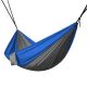 Portable 2 Person Hammock Rope Hanging Swing Fabric Camping Bed - Grey & Blue