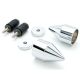 Silver Suzuki Spiked Bar Ends Weights Sliders - GSXR 600 750 1000 Hayabusa and More! (1989-2013)