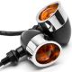 2pcs Black / Chrome Heavy Duty Motorcycle Turn Signals Indicators Blinkers Lights