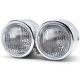Chrome Twin Headlight Motorcycle Double Dual Lamp Street Fighter Naked Dominator