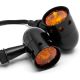 2pcs Black Heavy Duty Motorcycle Turn Signals Bulb Indicators Blinkers Lights