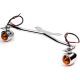 Chrome Driving Passing Lamp Spot Light Bar Bracket with Turn Signals Motorcycle