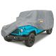 Gray Car Cover For Jeep Wrangler 1976-2021 CJ, YJ, TJ, JK, JL 2-Door Models | Waterproof Fabric, Weather Protection, with Driver Door Zipper