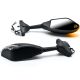 Universal Matte Black Integrated Motorcycle Mirrors w/ LED Turn Signals Blinkers