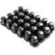 24x Black 12x1.5 Hex Lug Nuts - Wheel Lug Nuts Mag Seat with Swaged Washer