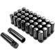 32x Black 14x2 Spline Lug Nuts + 2 Keys - Anti-Theft Locking Wheel Lug Nuts