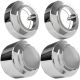 4x Chrome Center Caps Wheel Lug Nut Hub Cap Covers for 1995-1997 Ford F250 F350