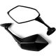 Black Universal Motorcycle Mirrors Sport Bike 2 Mounting Points Rear View Mirror