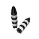 Black and Chrome Striped Motorcycle Hand Grips (1