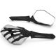Black and Chrome Skeleton Hand Mirrors Universal Motorcycle Cruiser M8 M10 H-D