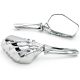 Custom Chrome Motorcycle Skeleton Bone Hands Mirrors with Skeleton Arms - Free Adapters