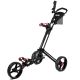 Biltek Premium 3-Wheel Golf Push Cart Trolley Black Umbrella Scorecard Holder