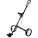 Biltek Golf Push Cart - Foldable 2-Wheeled Push Pull Golf Cart Trolley - Black