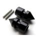 Black Yamaha Spiked Swingarm Spools Sliders - R1 R6 VMAX FZ1 FZ6 YZF600 and More! (1998-2013)