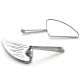 Solid Aluminum Chrome Motorcycle Rear View Mirror Set Cruiser + Bolt Adapters