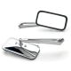 Solid Aluminum Chrome Motorcycle Rear View Mirror Set Cruiser + Bolt Adapters