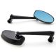 Universal Black Motorcycle Rear View Mirror Set Sportbike Harley + Bolt Adapters