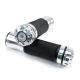 Universal Motorcycle Street Bike Silver Hand Grips Bar Ends (7/8