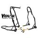 Venom Motorcycle Front Triple Tree & Rear Swingarm Spool Lift Combo Wheel Lift Stands + Paddock Attachments