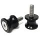 Low Profile 8mm Black Swingarm Spools (Fits Most Honda / Suzuki Bikes)