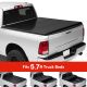 Soft Tri-Fold Tonneau Cover for 2009-2019 Dodge Ram 1500 with 5.7ft Bed - Black