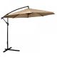 10' Ft Hanging Umbrella Patio Sun Shade Offset Outdoor Market W/ Cross Base Tan