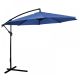 10' Ft Hanging Umbrella Patio Sun Shade Offset Outdoor Market W/ Cross Base Blue