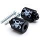Black Honda Skull Paint Bar Ends Weights Sliders - CBR 600 900 929 954 1000 RR and More! (1987-2013)