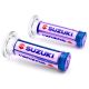 Suzuki Motorcycle Street Bike Racing Pink & Blue Comfort Gel Hand Grips (7/8